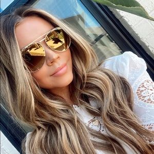 New DIFF Aviator KOKO Gold Polarized Sunglasses